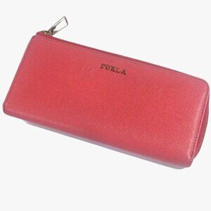 Furla Pink Leather Zip-Around Long Wallet Women – Luxury Designer Clutch Purse